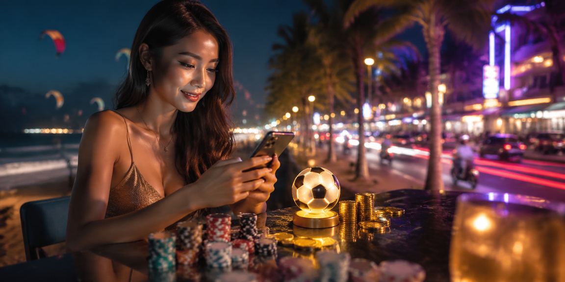 Không khí cá cược bóng đá phong cách neon tại Mũi Né Việt Nam